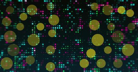 Digital Data Network with Yellow Light Spots - Download Free Stock Images Pikwizard.com
