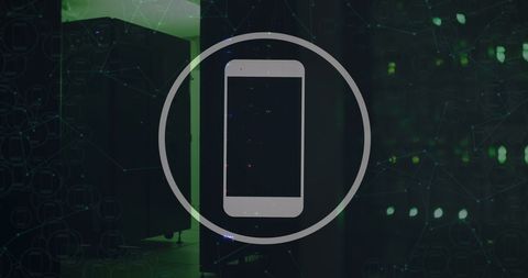 Smartphone Icon Overlay in Modern Server Room - Download Free Stock Images Pikwizard.com