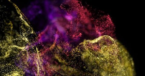 Vibrant Pink and Yellow Particles Swirling with Energy - Download Free Stock Images Pikwizard.com