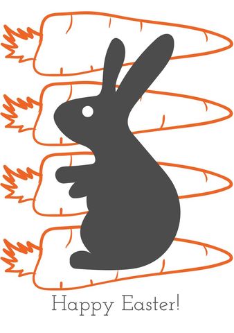 easter bunny silhouette with carrots background - Download Free Stock Templates Pikwizard.com