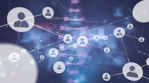 Digital Networking Connections with Virtual Icons Over Globe