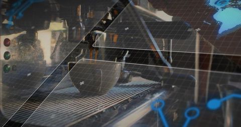 Smart espresso extraction with digital overlay and barista machine pouring dark crema