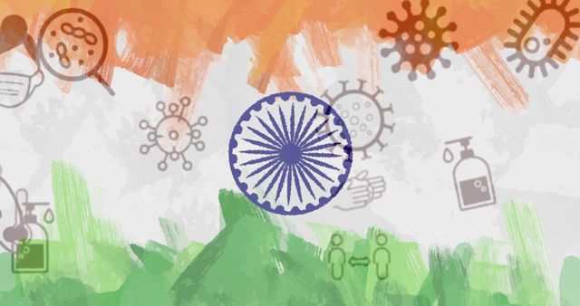 India Flag with COVID-19 Icons Highlighting Pandemic Concept - Download Free Stock Images Pikwizard.com