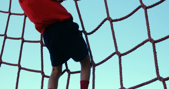 Child Climbing Rope Net in Playground - Download Free Stock Images Pikwizard.com