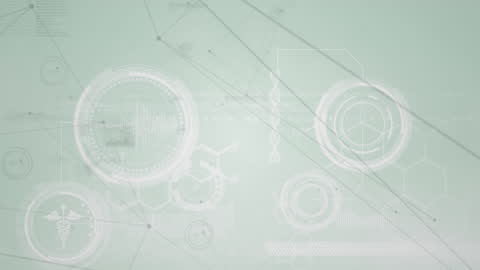 Abstract Digital Interface with Medical Symbol Animations