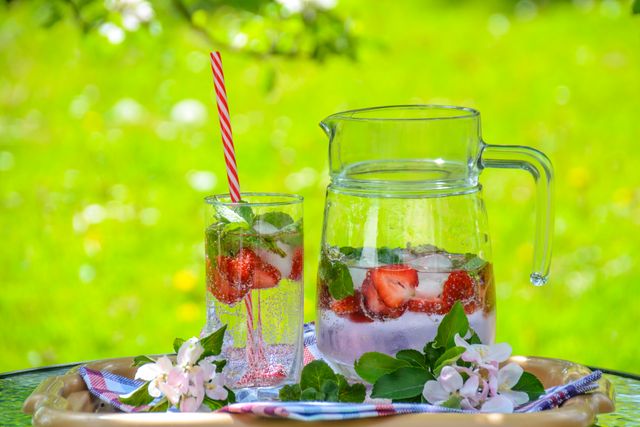 Clear Glass Pitcher With Water and Strawberry - Download Free Stock Photos Pikwizard.com