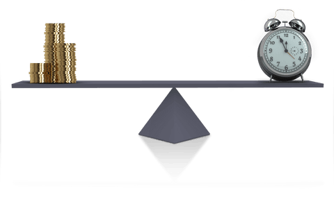 time and money balance concept illustration on transparent background - Download Free Stock Videos Pikwizard.com