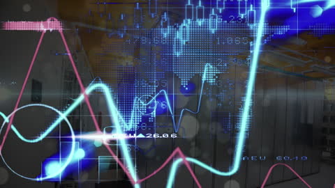 Futuristic Data Processing Overlays in Advanced Server Room