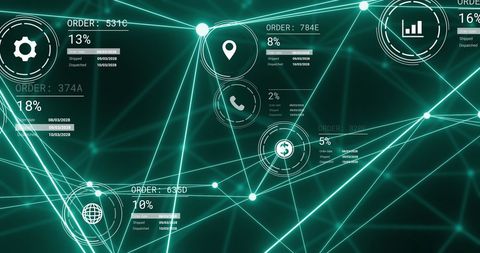 Futuristic Data Network with Digital Interface Elements - Download Free Stock Images Pikwizard.com