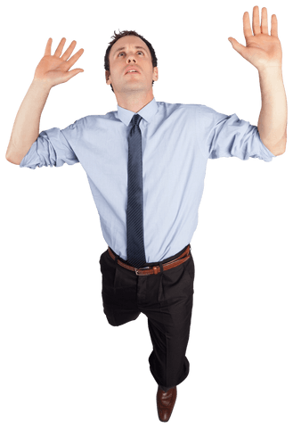 businessman posing with arms raised on transparent background - Download Free Stock Videos Pikwizard.com
