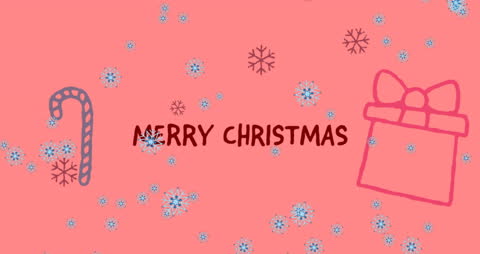 Festive Merry Christmas Animation with Snow and Decorations