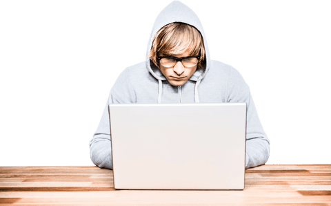 Mysterious Man in Hoodie Typing on Laptop with Transparent Background - Download Free Stock Videos Pikwizard.com