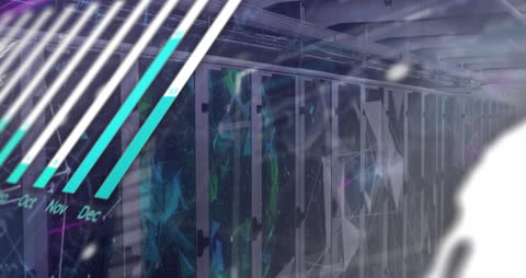 Futuristic Digital Interface Visualizing Data Flow and Statistics