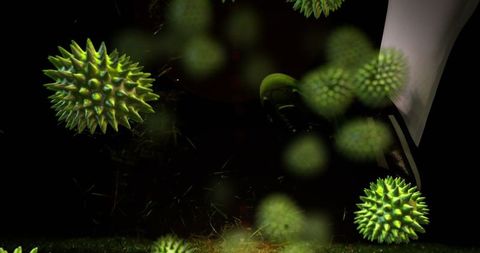 Conceptual Art of Virus Imagery and Sports Elements with Japan Theme