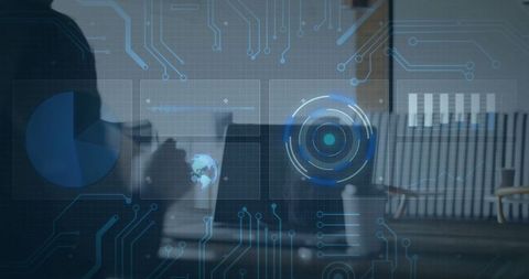 Business Professional Employee Analyzing Digital Visuals on Laptop Analytic preview syndrome communi