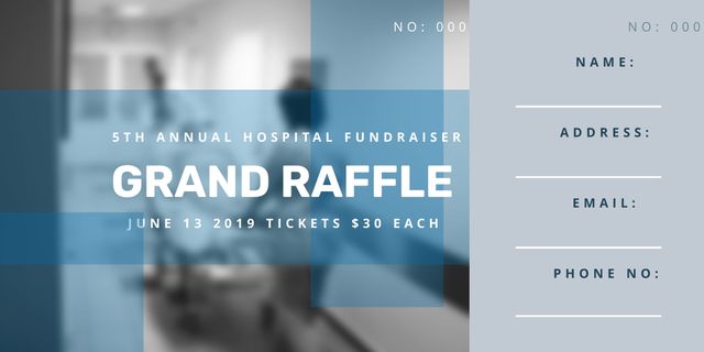 This editable ticket template is ideal for promoting charitable hospital events. It features spaces for name, address, email, and phone number, making it suitable for any fundraising event. Customizable for different types of charitable activities, it serves as an engaging means to collect attendee information while supporting healthcare initiatives.