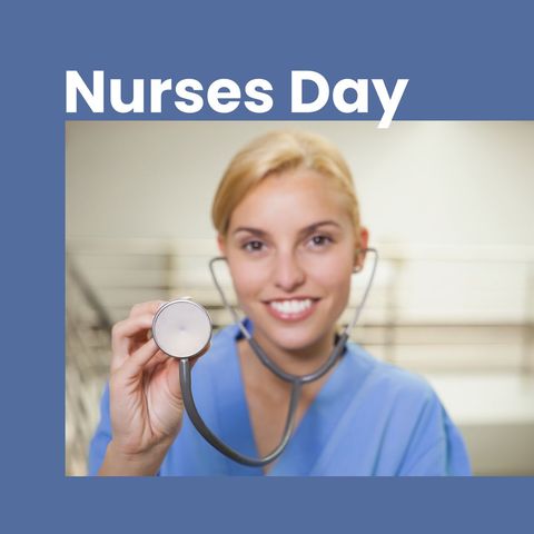 Smiling Nurse Holding Stethoscope for Nurses Day Celebration