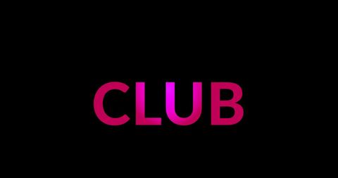 Neon Club Text on Black Background for Party Themes