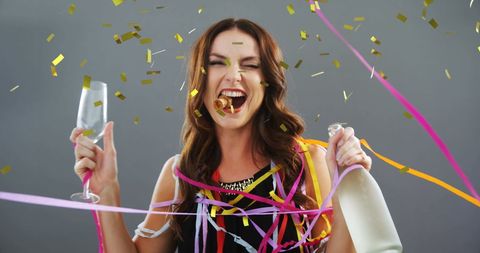 Celebration Mood with Champagne Confetti Extravaganza