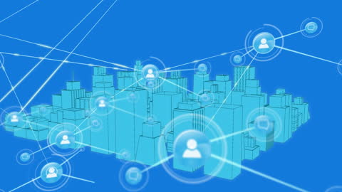 3D City Model with Digital Network Connections