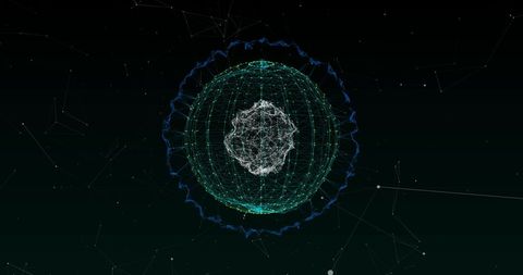 abstract digital network with glowing spheres - Download Free Stock Images Pikwizard.com