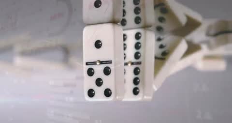 Domino Chain with Data Overlay Showing Connectivity and Analytics
