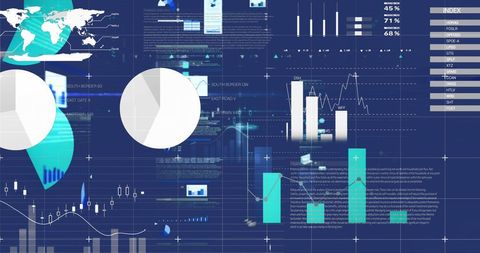 Global Statistical Data Analysis Interface on Blue Digital Screen - Download Free Stock Images Pikwizard.com