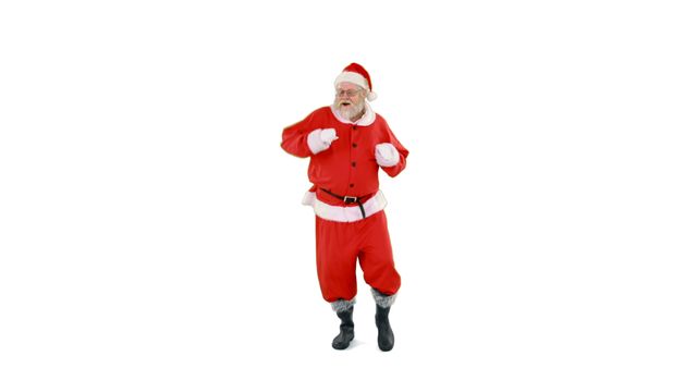 Energetic Santa Claus dancing on white background - Download Free Stock Images Pikwizard.com