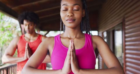Peaceful African American Couple Practicing Yoga Together - Download Free Stock Images Pikwizard.com