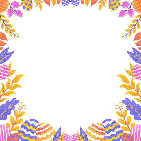 Easter Frame with Eggs and Leaves on Transparent Background - Download Free Stock Videos Pikwizard.com