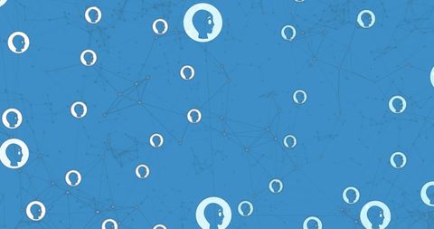 Digital Networking Illustration with Profile Icons on Blue Background - Download Free Stock Images Pikwizard.com
