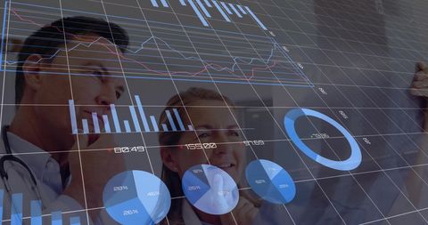 digital interface with doctors analyzing medical data - Download Free Stock Images Pikwizard.com