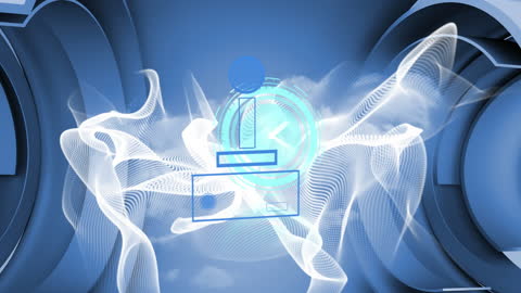 Futuristic Digital Interface with Gamepad and Clock Elements