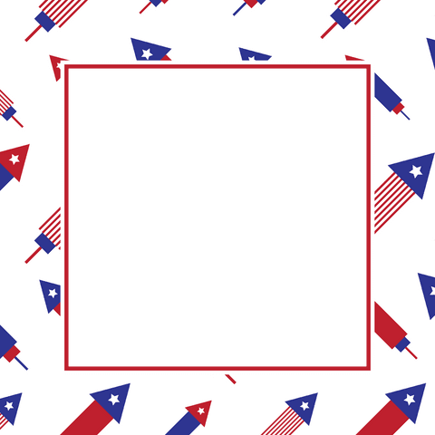 patriotic transparent frame with red and blue rocket pattern - Download Free Stock Videos Pikwizard.com