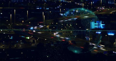 Futuristic Concept of Digital Data Network Over Cityscape - Download Free Stock Images Pikwizard.com
