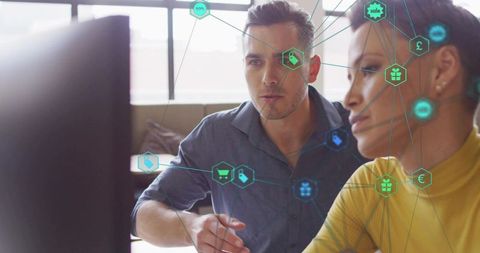 Business collaboration for e-commerce solutions and innovation at workplace