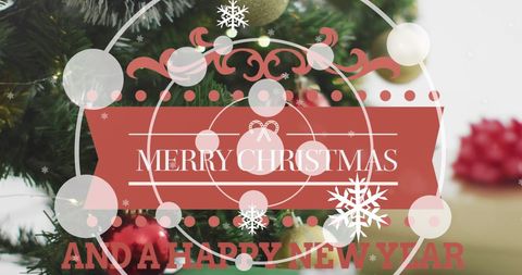 Festive Christmas Holiday Greeting with Decorative Ornaments