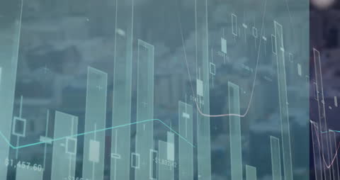 Animated Financial Data on Transparent Background