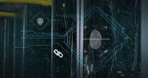Biometric Security Interface in Data Center Illustration - Download Free Stock Images Pikwizard.com