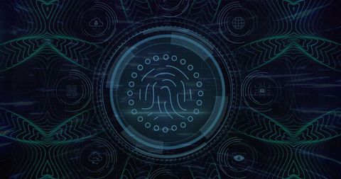 Fingerprint Scanning on Digital Interface Background - Download Free Stock Images Pikwizard.com