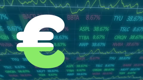 Euro Symbol Overlapping Stock Market Data Visualization