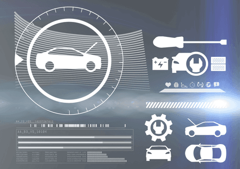 transparent digital interface with automotive icons vector - Download Free Stock Videos Pikwizard.com