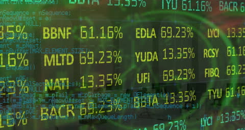 Abstract Digital Stock Market Visual with Code & Numbers