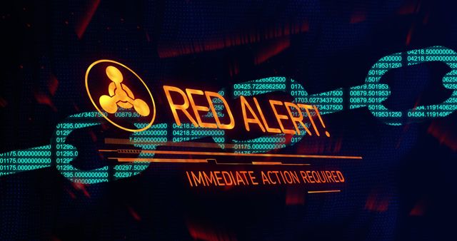 Red Alert Immediate Action Required Banner with Code and Chains Background - Download Free Stock Images Pikwizard.com