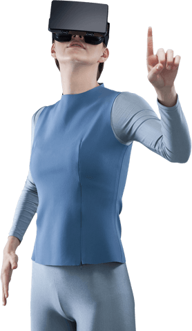 transparent woman interacting with virtual reality simulation - Download Free Stock Videos Pikwizard.com