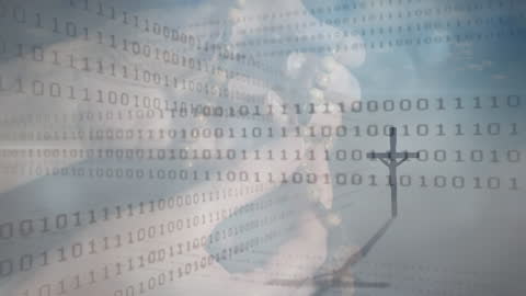 Binary Code Overlaid on Religious Imagery: Faith and Technology