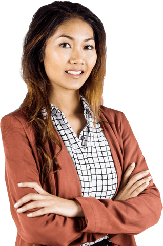 Confident Businesswoman Smiling with Transparent Background
