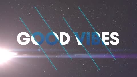 Abstract Cosmic Light Burst Animation with Good Vibes Text