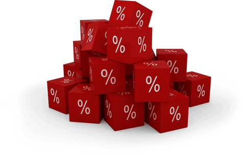 pile of red transparent percentage blocks for promotions - Download Free Stock Videos Pikwizard.com