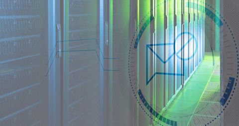 Cyber Security Message Block on Server Room Background - Download Free Stock Images Pikwizard.com